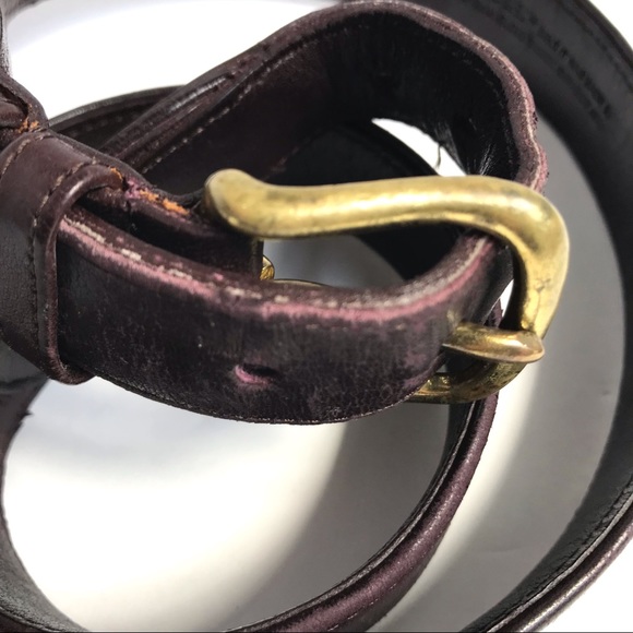 Vintage Coach Men’s 0305 Brown Leather Solid Brass Hardware Belt 38 - Picture 4 of 10